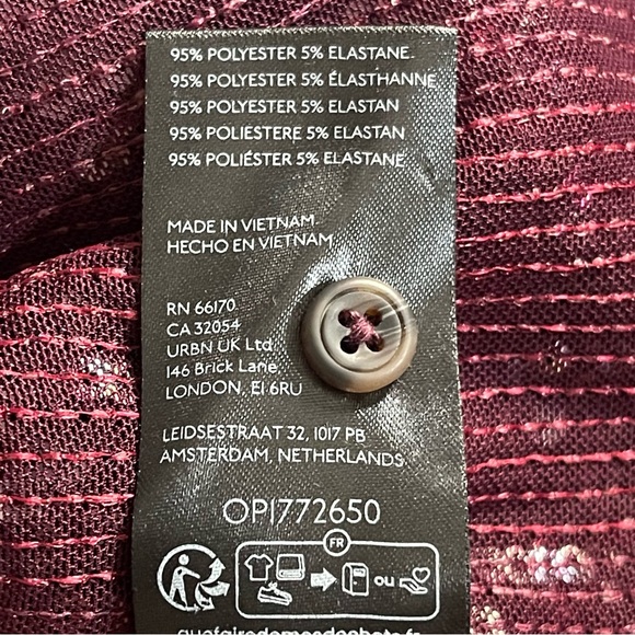 Anthropologie Pilcro Sequin Buttondown Shirt In Plum 2X - Picture 12 of 14